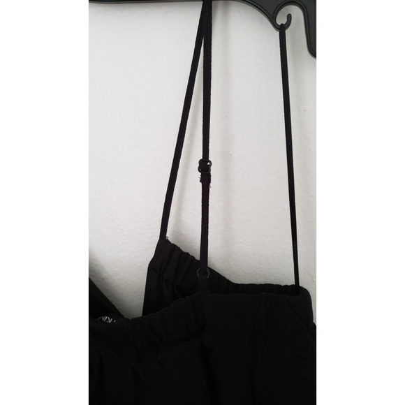 YUMI KIM jet black deep V tiered sheath midi dress - Picture 6 of 10